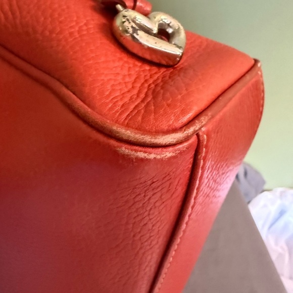 Brighton Vtg Burnt Orange Adjustable Crossbody Organizer Bag Croc Embossed - Picture 15 of 17